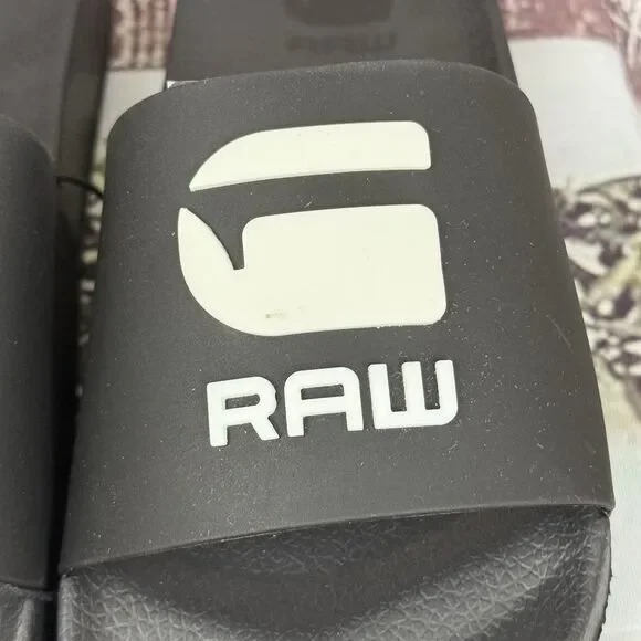 Comfy classic G-Star Raw womens Cart-III Slides Sandals Black/White lightweight - Picture 4 of 12